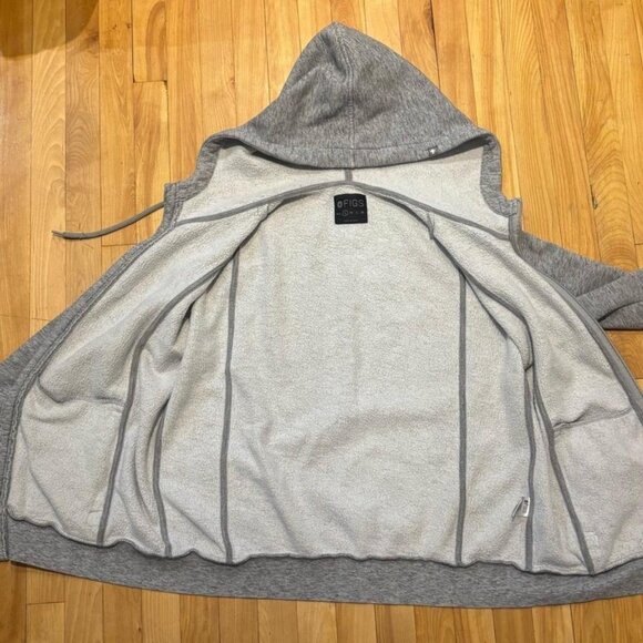 FIGS Heather Grey Full Zip Hoodie (Size M, Unisex) - Picture 2 of 5